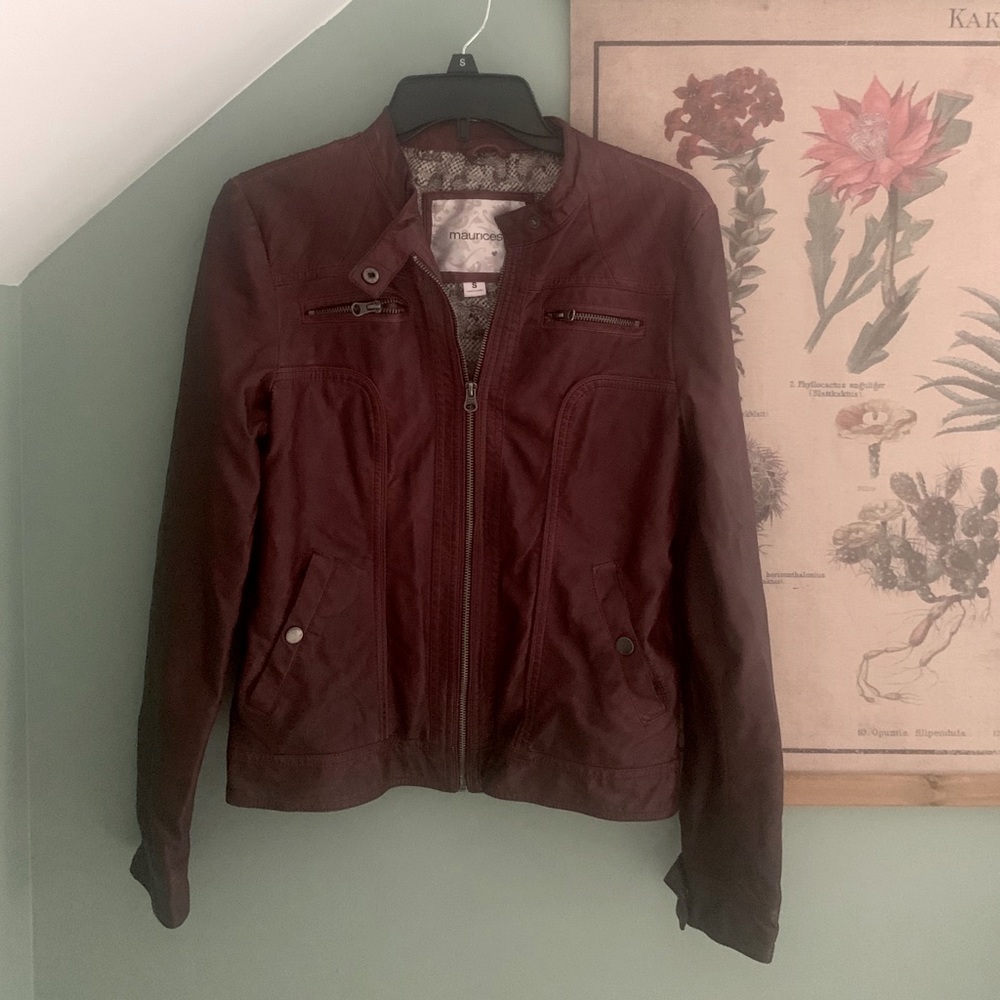 Maurices Red-Brown Faux Leather Jacket